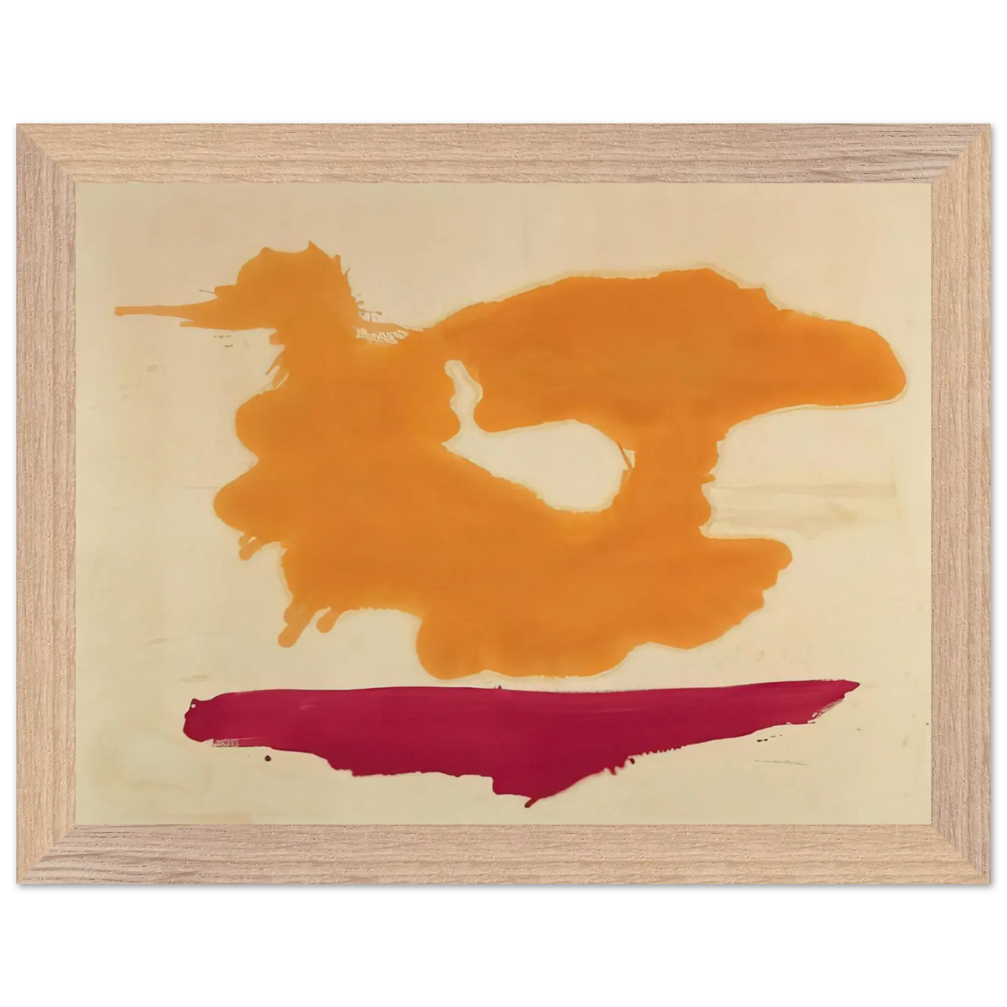 Helen Frankenthaler - Only Orange - 1963 Wall art - 20x25 cm / 8x10 Inches - Premium Wooden Framed Poster With Fine Art Paper - White frame