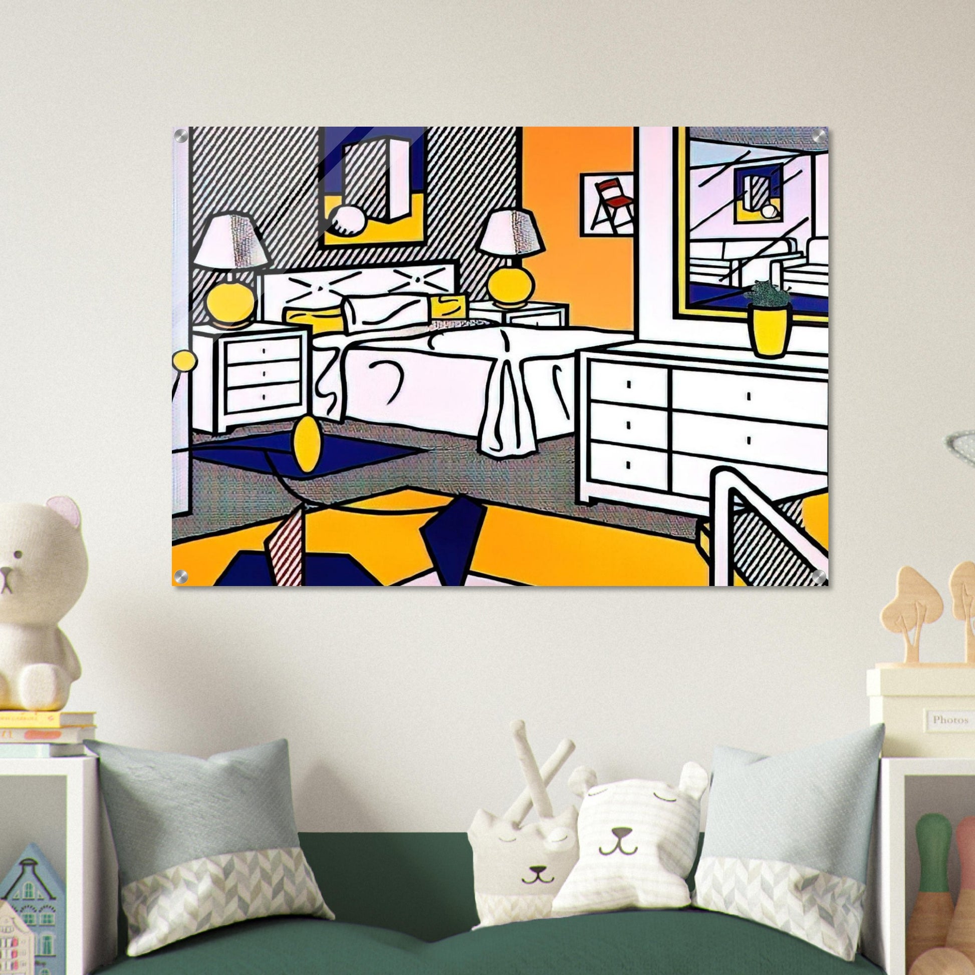 INTERIOR WITH MOBILE 1992 - Roy Lichtenstein Acrylic Print - 70x100 cm / 28x40″ inches
