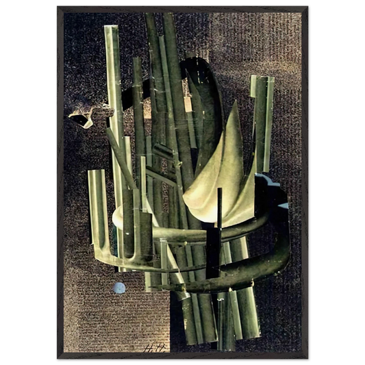 RAUMFAHRT 1956 - Hannah Hoch 70x100 cm / 28x40 inches Framed Art Print – Black Wooden Frame