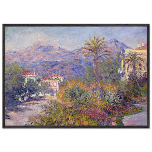 Strada Romada in Bordighera - claude monet 70x100 cm / 28x40 inches Framed Art Print – Black Wooden Frame
