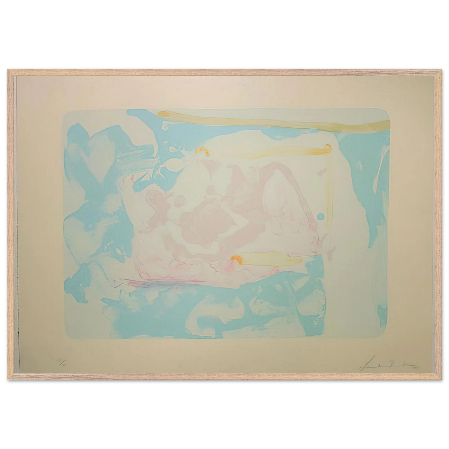Helen Frankenthaler - Reflections III - 1995 Wall art - 60x80 cm / 24x32 inches - Premium Wooden Framed Poster With Fine Art Paper-canvas - Wood frame