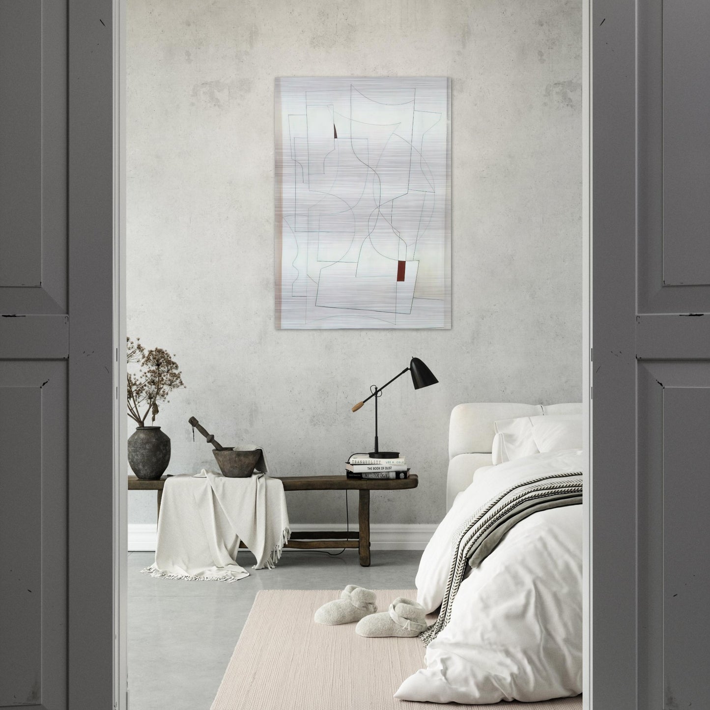 July 27-53 ivory - 1953 - Ben Nicholson Brushed Aluminum Print - 70x100 cm / 28x40 inches | Ben Nicholson Aluminum Print | Ben Nicholson Prints