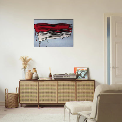 RED AND WHITE BRUSHSTROKES 1965 - Roy Lichtenstein Brushed Aluminum Print - 70x100 cm / 28x40 inches | Roy Lichtenstein Aluminum Print | Roy Lichtenstein Prints