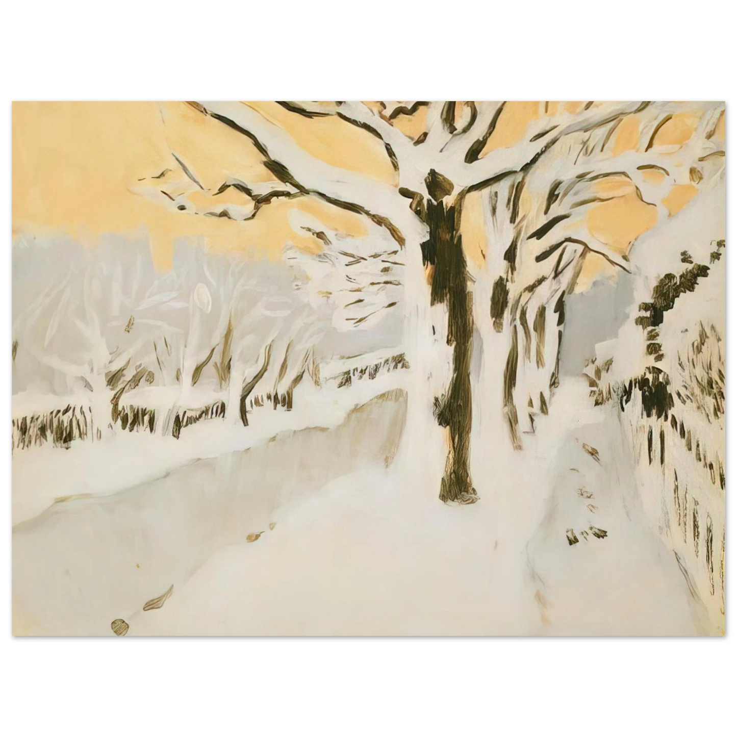 Fairfield Porter - LATE AFTERNOON SNOW 1972  75x100 cm / 30x40inches Fine Art Poster