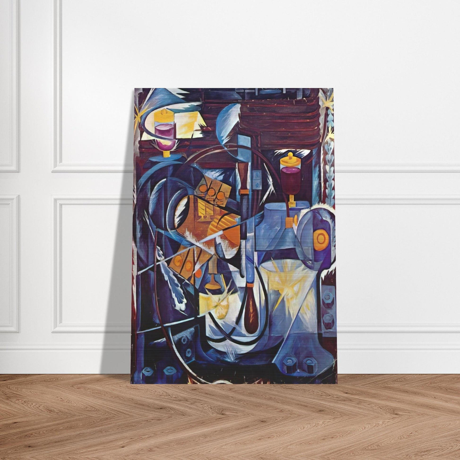 Dynamo machine - 1913 - Natalia Goncharova Brushed Aluminum Print - 70x100 cm / 28x40 inches | Natalia Goncharova Aluminum Print | Natalia Goncharova Prints
