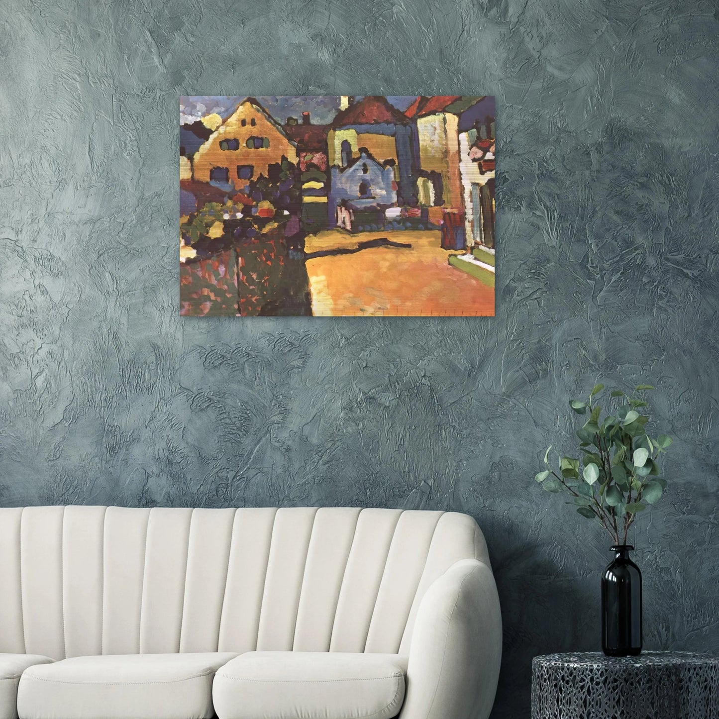 GRUNGASSE IN MURNAU 1909 - Wassily Kandinsky Brushed Aluminum Print - 70x100 cm / 28x40 inches | Wassily Kandinsky Aluminum Print | Wassily Kandinsky Prints