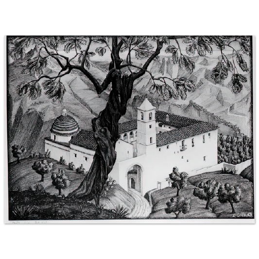 MC Escher - CLOISTER NEAR ROCCA IMPERIALE CALABRIA Wall Art - 21x29.7 cm / 8x12" - Fine Art Poster-canvas - -