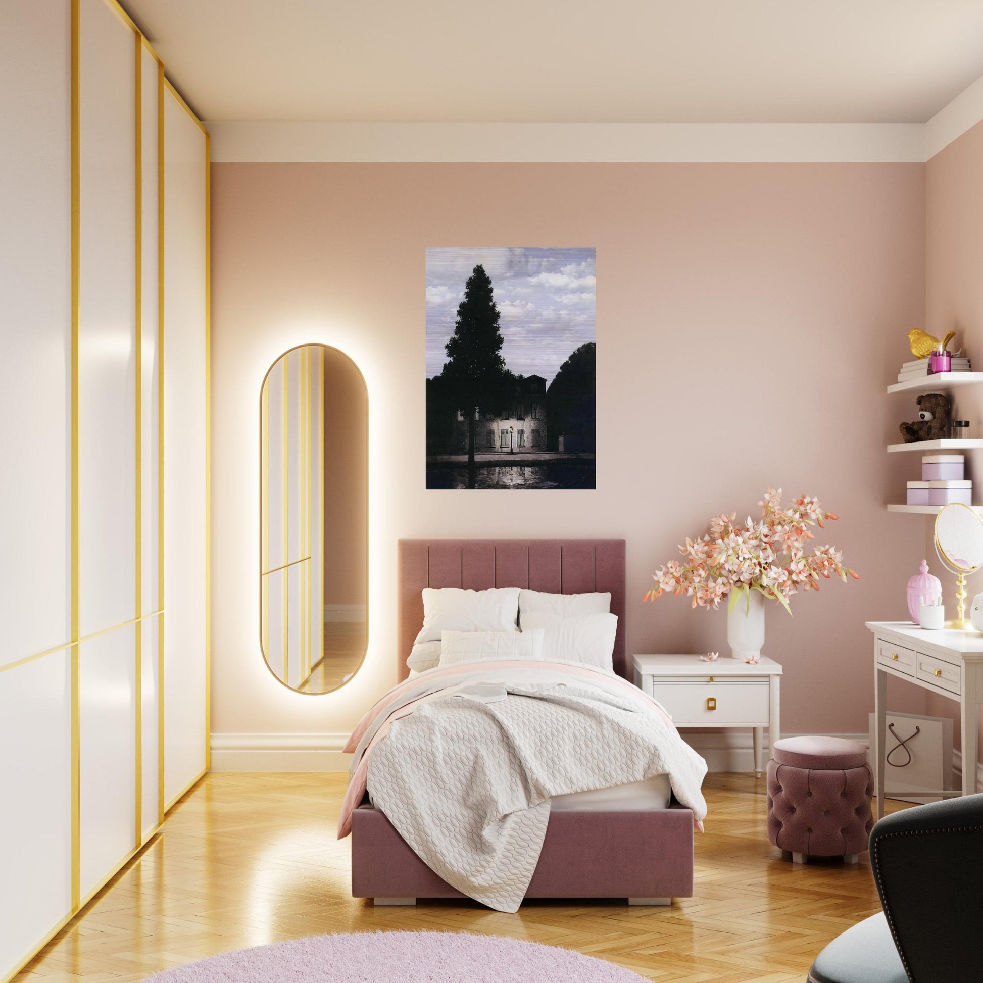 THE EMPIRE OF LIGHTS 1954 - Rene Magritte Brushed Aluminum Print - 70x100 cm / 28x40 inches | Rene Magritte Aluminum Print | Rene Magritte Prints