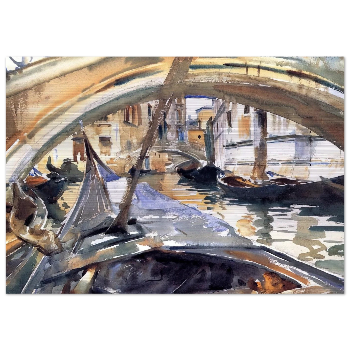 Rio de Santa Maria Formosa - John Singer Sargent Brushed Aluminum Print - 70x100 cm / 28x40 inches | John Singer Sargent Aluminum Print | John Singer Sargent Prints