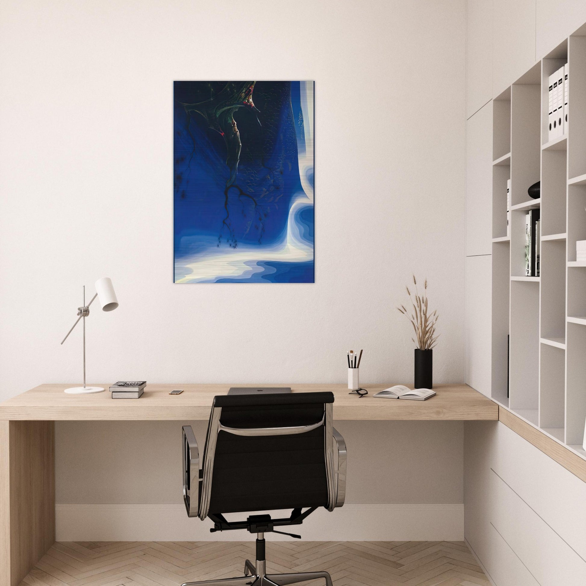 Blue Purple Mist - Eyvind Earle Brushed Aluminum Print - 70x100 cm / 28x40 inches | Eyvind Earle Aluminum Print | Eyvind Earle Prints