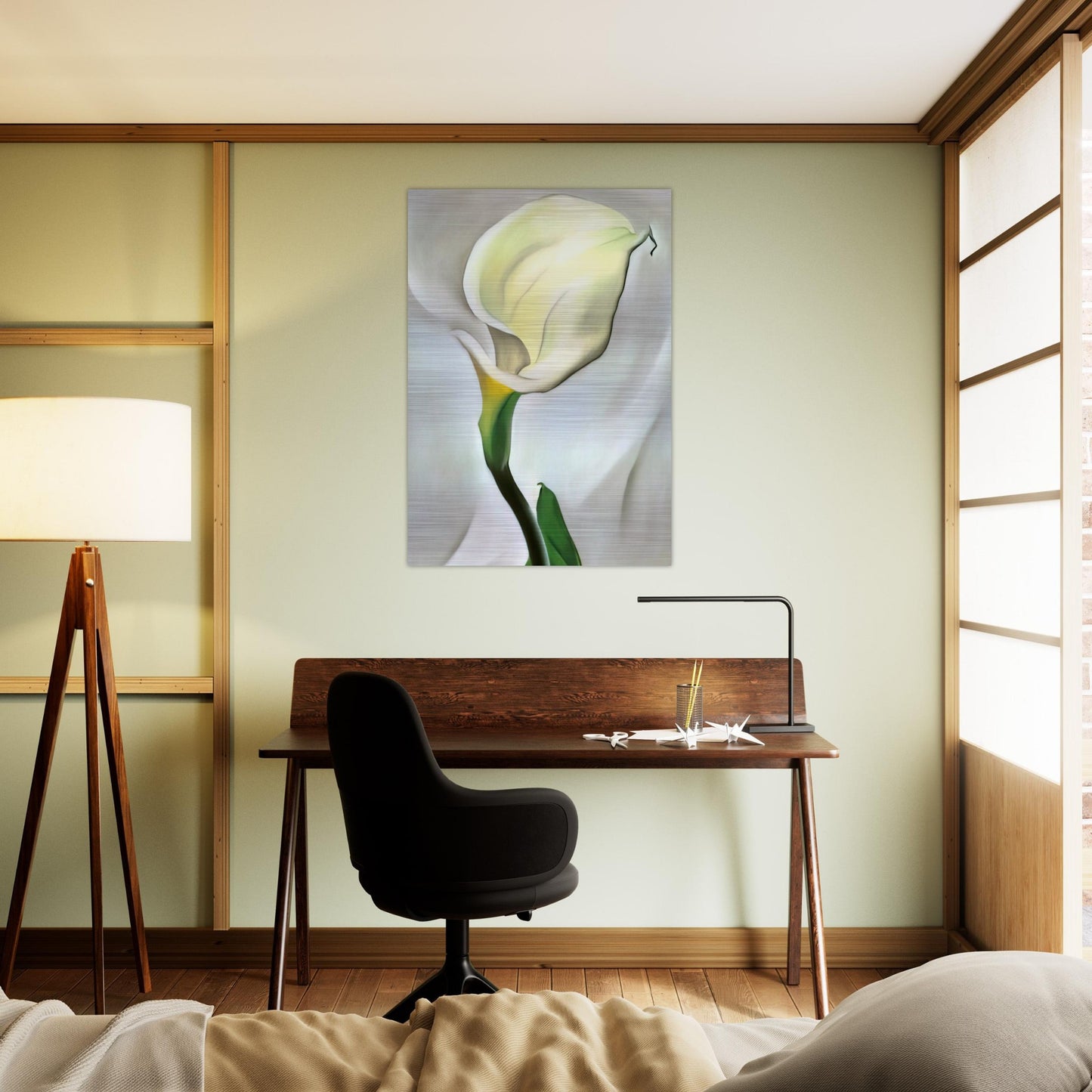 Calla Lily Turned Away - Georgia O'Keeffe Brushed Aluminum Print - 70x100 cm / 28x40 inches | Georgia O'Keeffe Aluminum Print | Georgia O'Keeffe Prints