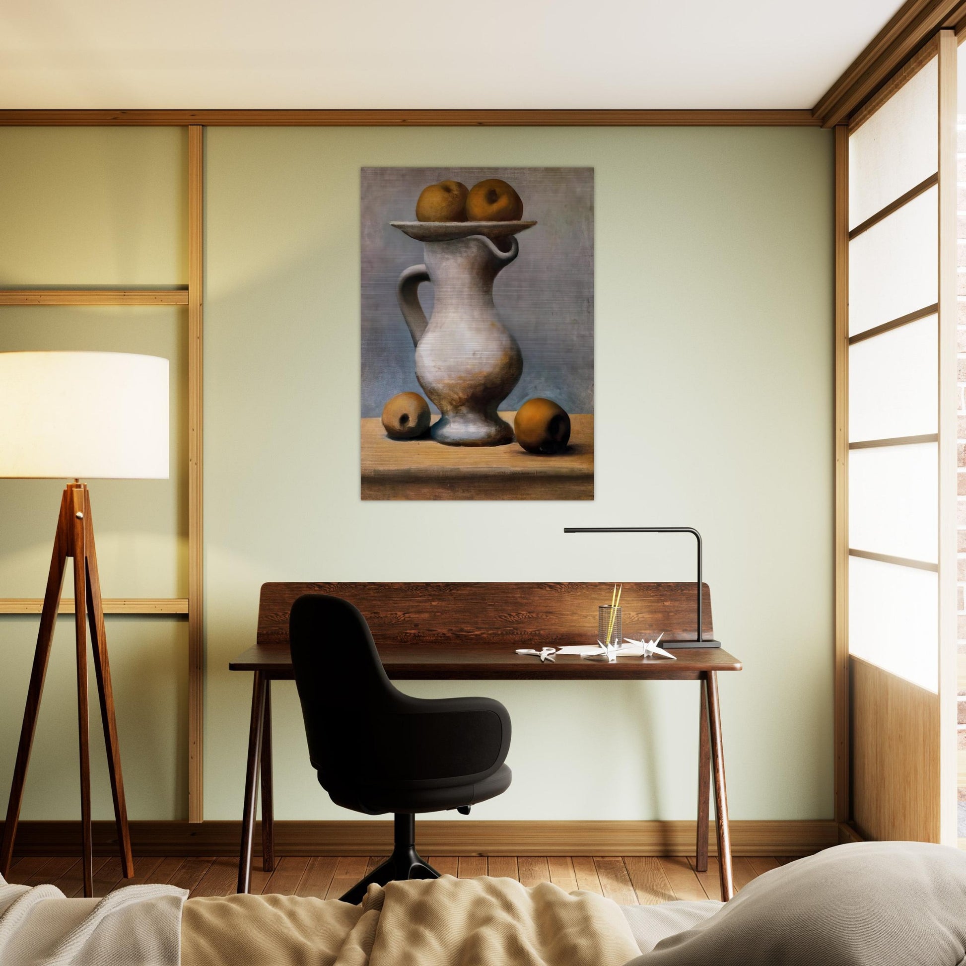 Still life with pitcher and apples - Pablo Picasso Brushed Aluminum Print - 70x100 cm / 28x40 inches | Pablo Picasso Aluminum Print | Pablo Picasso Prints