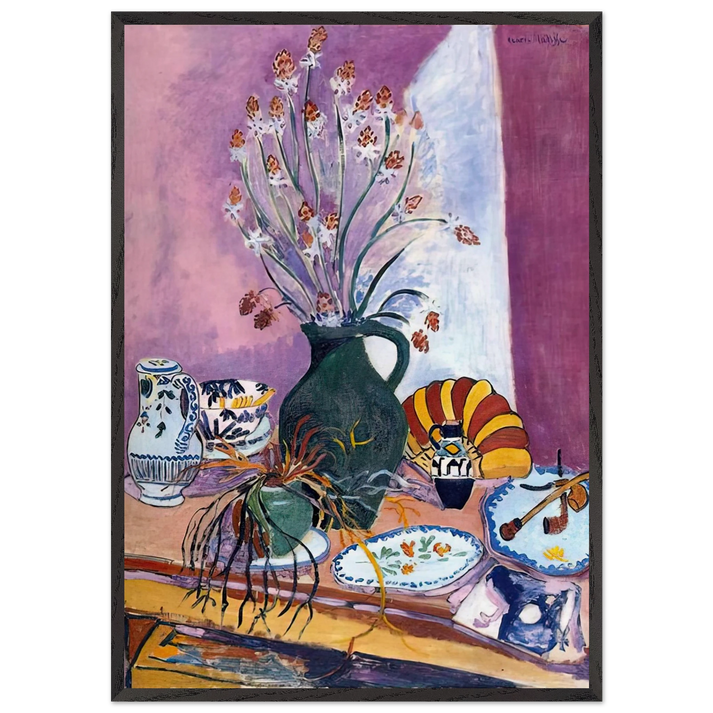 STILL LIFE WITH FLOWERS - Henri Matisse 70x100 cm / 28x40 inches Framed Art Print – Black Wooden Frame