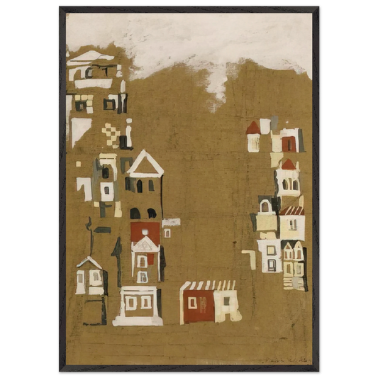 Maisons - 1946 - Maria Helena Vieira da Silva 70x100 cm / 28x40 inches Framed Art Print – Black Wooden Frame