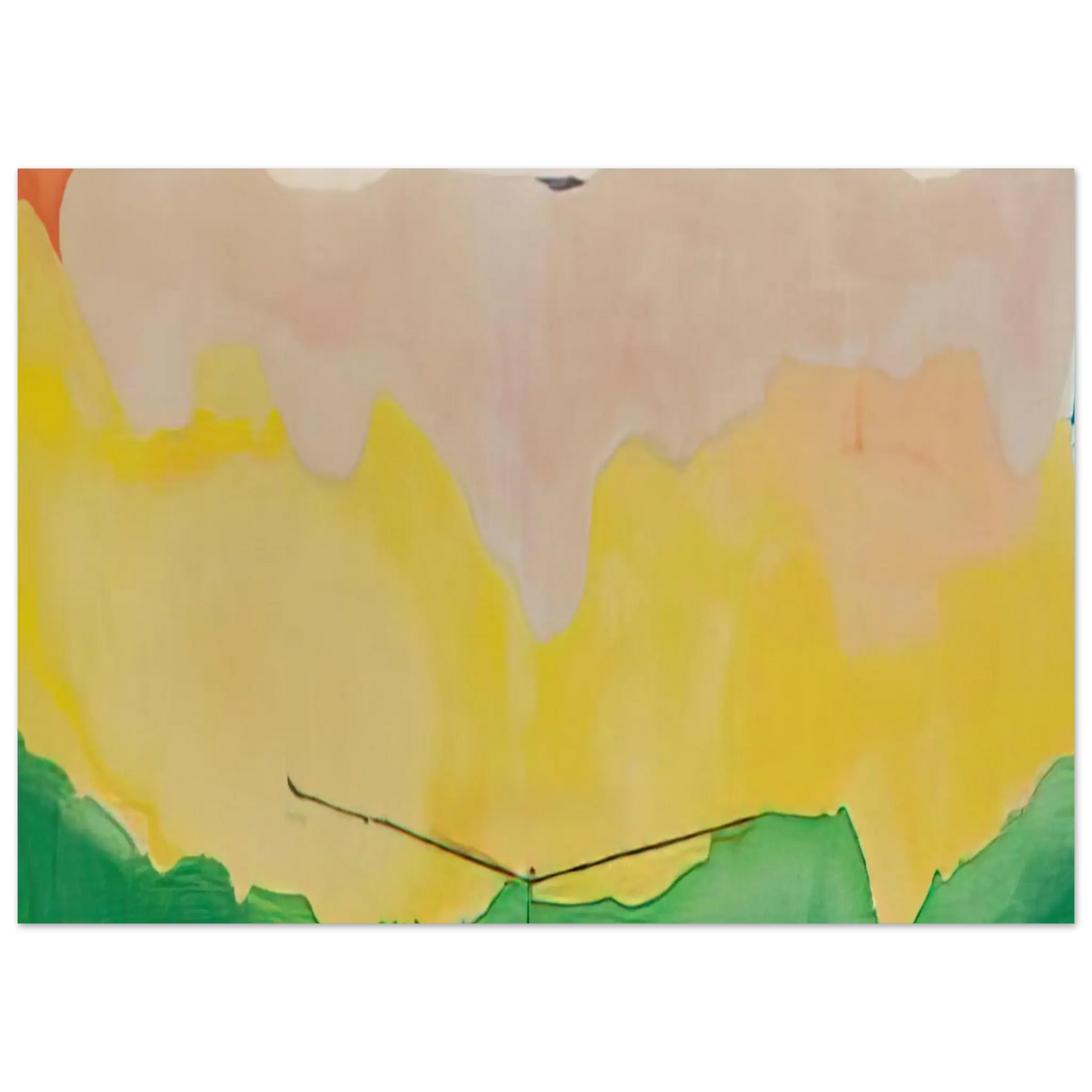 Helen Frankenthaler - Boulevard - 1973 Wall art - 28x43  cm / XL (11x17 Inches) - Premium Wooden Framed Poster With Fine Art Paper - Black frame