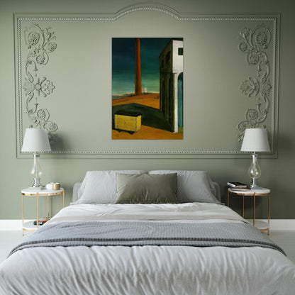 THE ANGUISH OF DEPARTURE 1914 - Giorgio de Chirico Brushed Aluminum Print - 70x100 cm / 28x40 inches | Giorgio de Chirico Aluminum Print | Giorgio de Chirico Prints