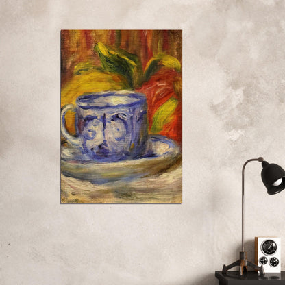Cup and Fruit - Pierre-Auguste Renoir Brushed Aluminum Print - 70x100 cm / 28x40 inches | Pierre-Auguste Renoir Aluminum Print | Pierre-Auguste Renoir Prints
