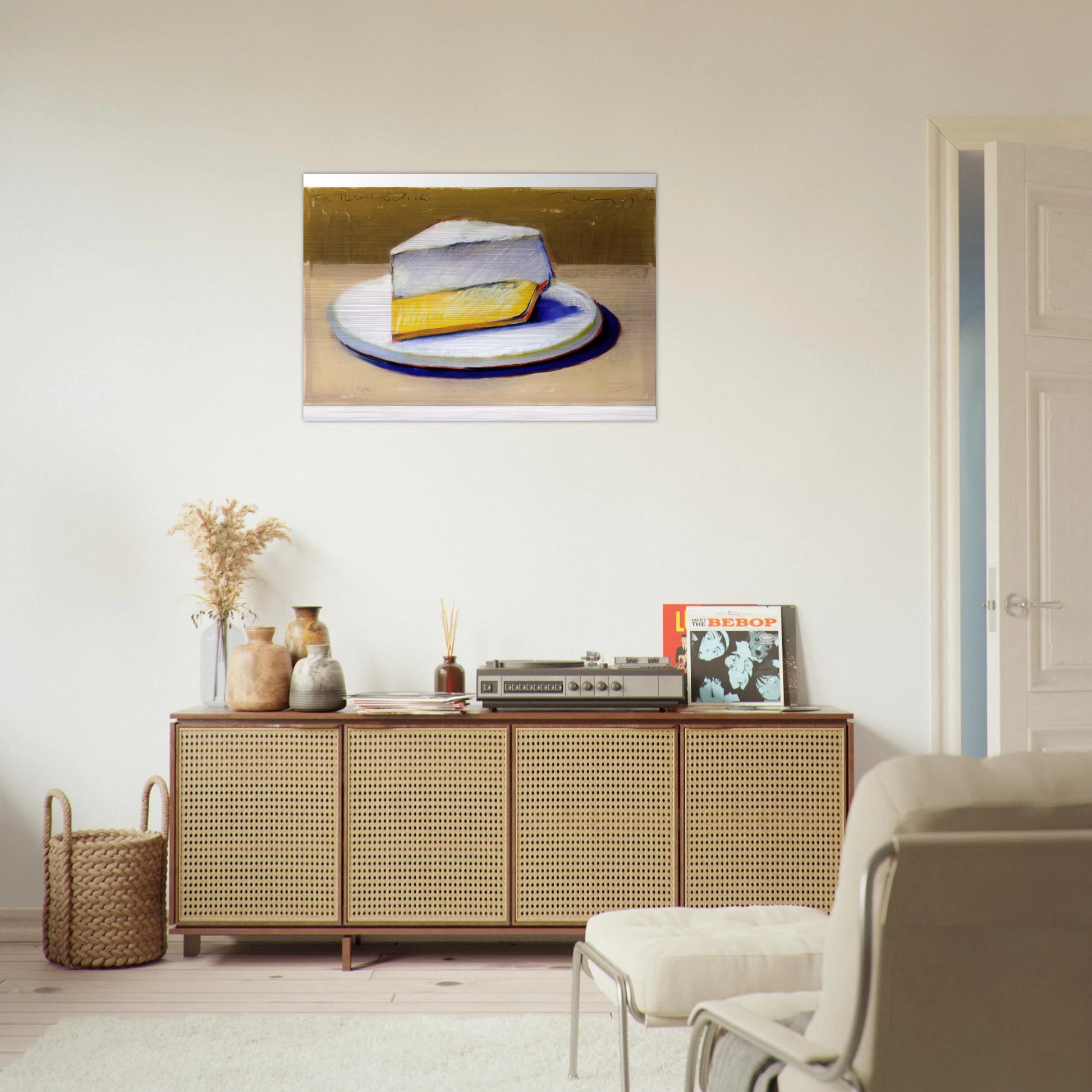 Lemon Meringue Pie - 1964 - Wayne Thiebaud Brushed Aluminum Print - 70x100 cm / 28x40 inches | Wayne Thiebaud Aluminum Print | Wayne Thiebaud Prints