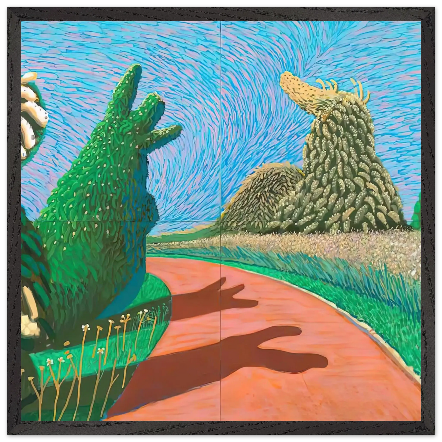 David Hockney - David Hockney Wall art - 15x20 cm / 6x8 Inches - Premium Wooden Framed Poster With Fine Art Paper - Wood frame