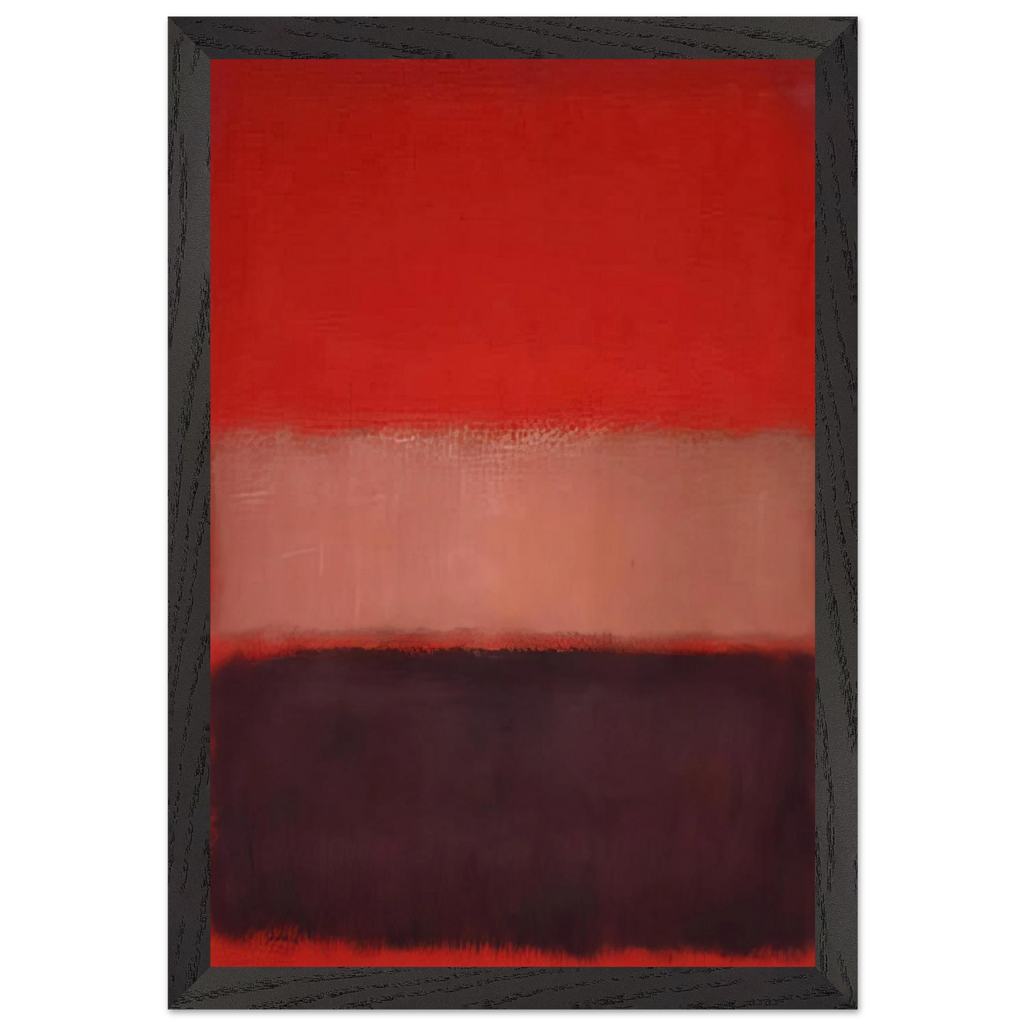 Mark Rothko - No. 46 Black, Ochre, Red Over Red - 1957 Wall Art - 21x29.7 cm / 8x12" - Premium Wooden Framed Poster With Fine Art Paper-canvas - Wood frame