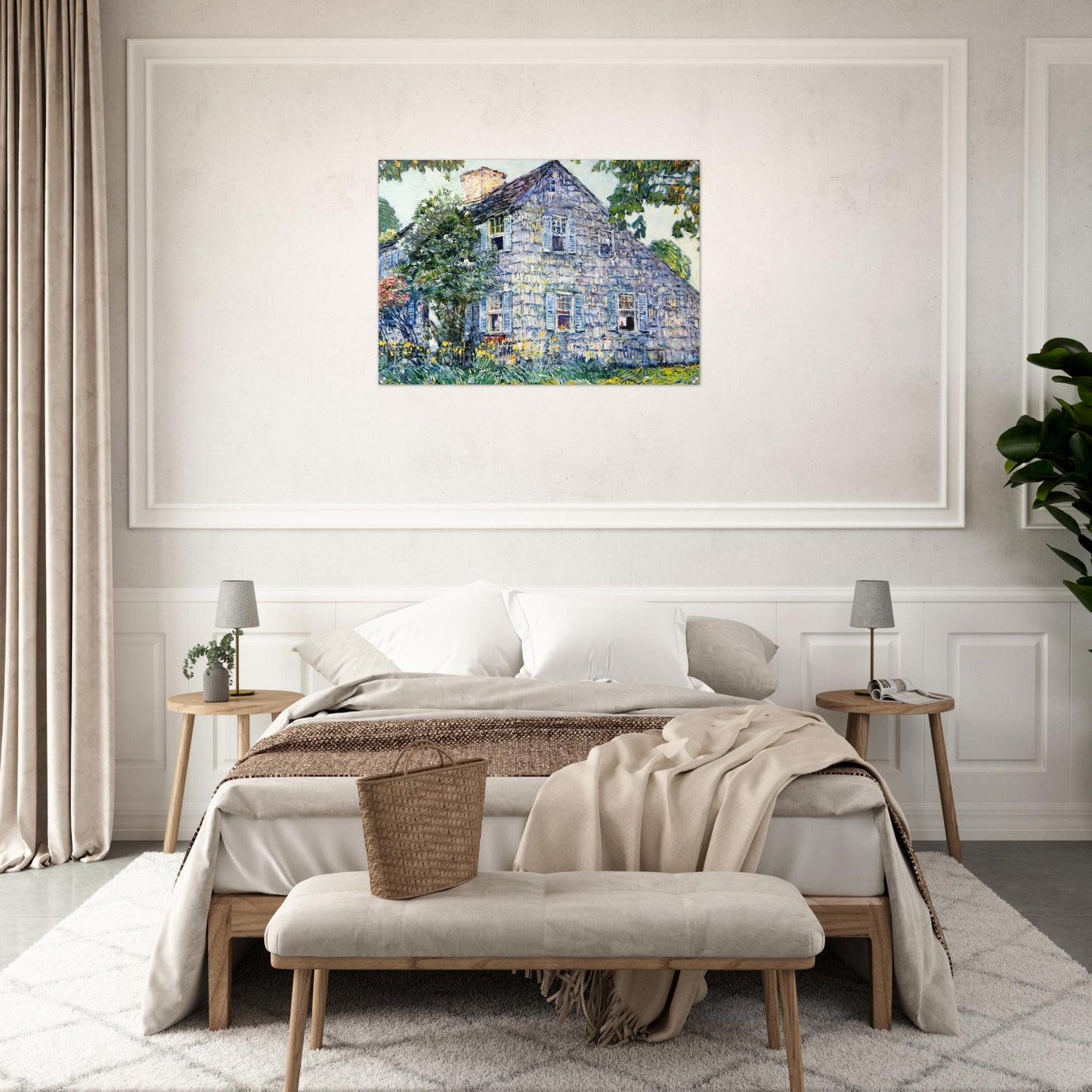 Old House, East Hampton - Childe Hassam Acrylic Print - 70x100 cm / 28x40″ inches