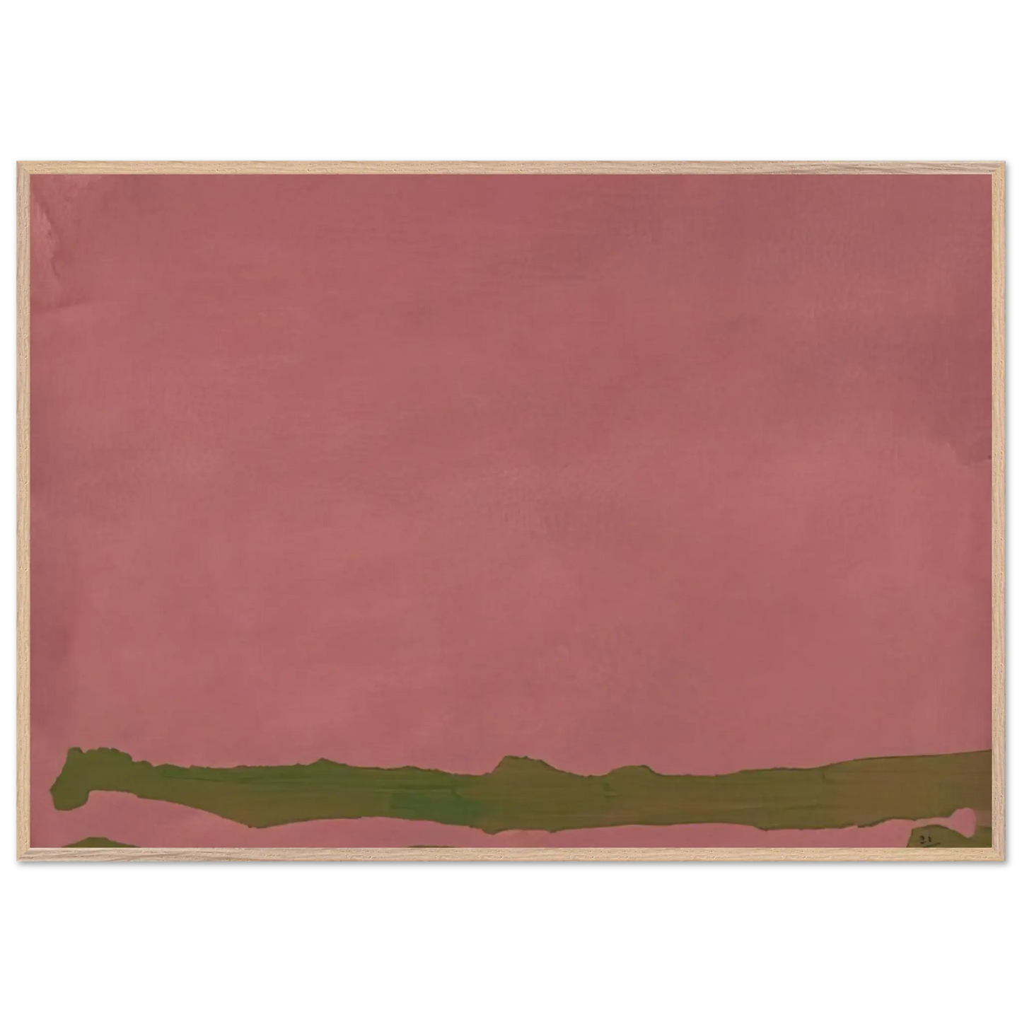 Helen Frankenthaler - Green Likes Mauve - 1970 Wall art - 50x70 cm / 20x28 Inches - Premium Wooden Framed Poster With Fine Art Paper - Black frame