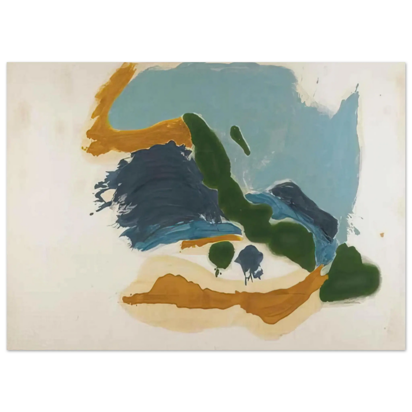 Helen Frankenthaler - Tuscany - 1963 Wall art - 28x43  cm / XL (11x17 Inches) - Premium Wooden Framed Poster With Fine Art Paper - Black frame