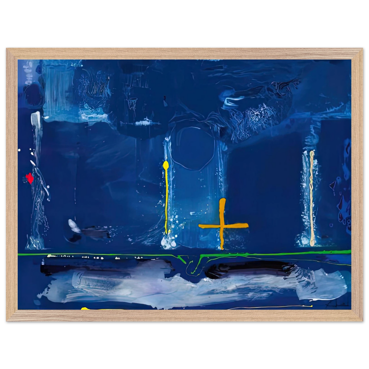 Helen Frankenthaler - Sister Sky, 1991- Wall Art - 21x29.7 cm / 8x12" - Premium Wooden Framed Poster With Fine Art Paper-canvas - White frame