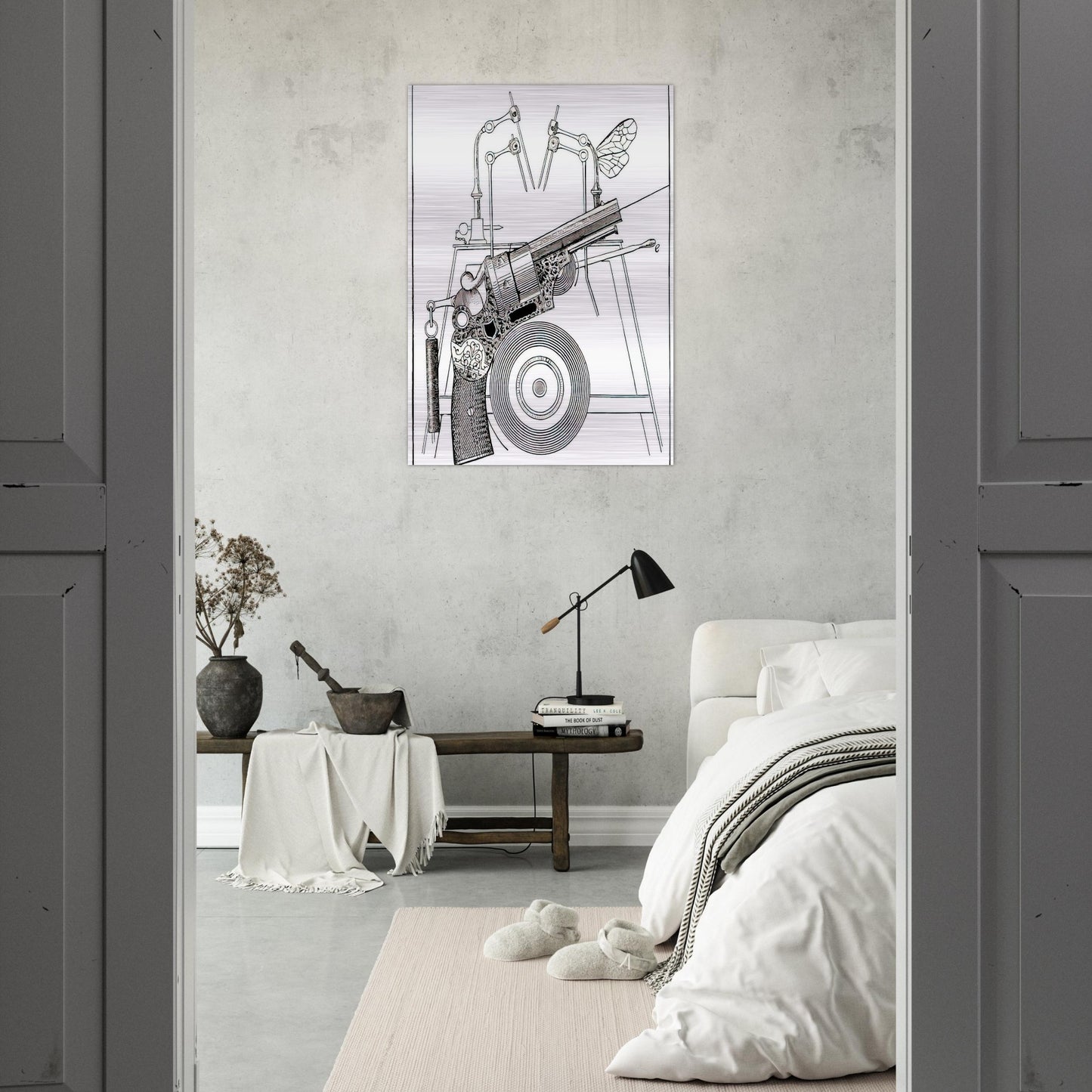 The Harmonious Fagot Illustration for The Misfortunes of the Immortals - Max Ernst Brushed Aluminum Print - 70x100 cm / 28x40 inches | Max Ernst Aluminum Print | Max Ernst Prints