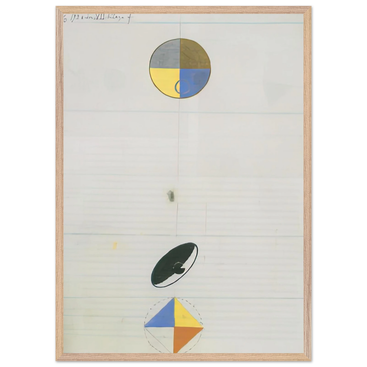 Hilma af Klint - SERIES NO VII NO 3F 1920 Wall art - 21x29.7 cm / 8x12" - Premium Wooden Framed Poster With Fine Art Paper - Wood frame