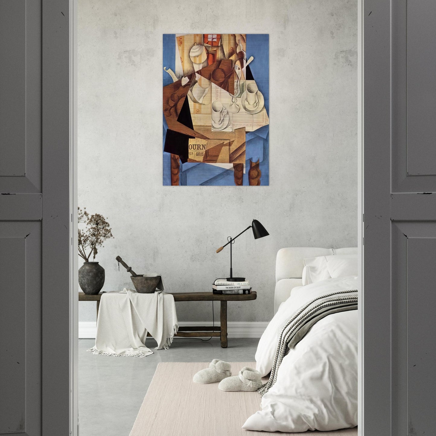 BREAKFAST 1914 - Juan Gris Brushed Aluminum Print - 70x100 cm / 28x40 inches | Juan Gris Aluminum Print | Juan Gris Prints