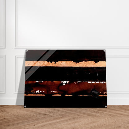 B-Walnut Stain - 2004 - Pierre Soulages Acrylic Print - 70x100 cm / 28x40″ inches | Pierre Soulages Wall Art | Pierre Soulages Prints