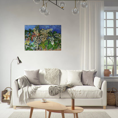 Blossoming Chestnut Branches - Vincent van Gogh Brushed Aluminum Print - 70x100 cm / 28x40 inches | Vincent van Gogh Aluminum Print | Vincent van Gogh Prints
