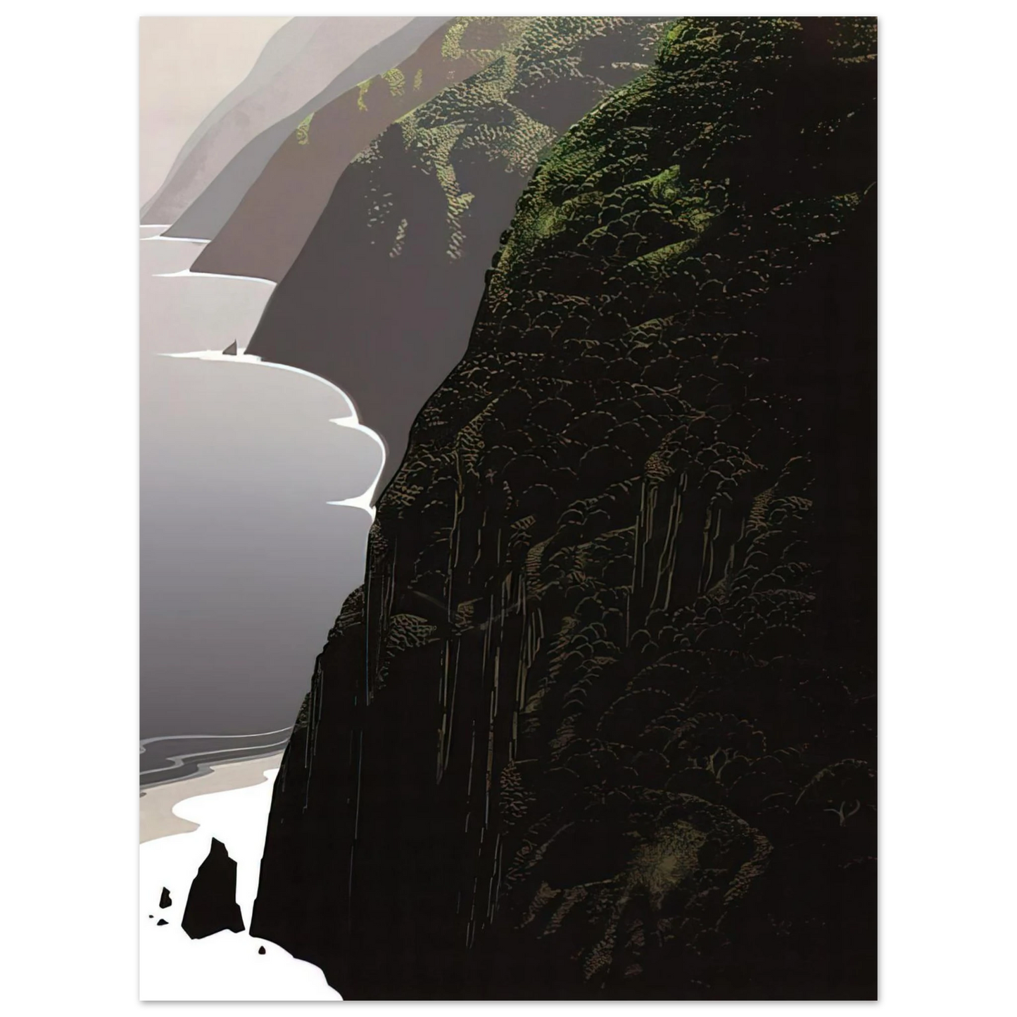 Eyvind Earle - Big Sur Coastline  75x100 cm / 30x40inches Fine Art Poster