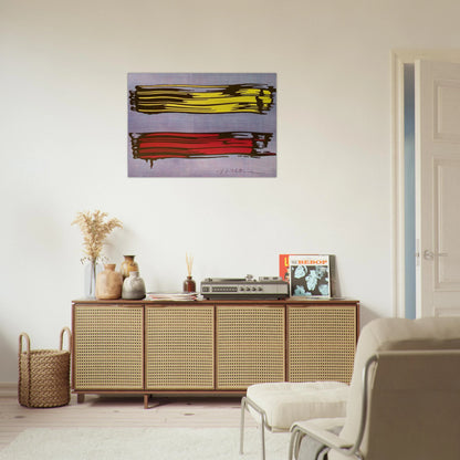 YELLOW AND RED BRUSHSTROKES 1966 - Roy Lichtenstein Brushed Aluminum Print - 70x100 cm / 28x40 inches | Roy Lichtenstein Aluminum Print | Roy Lichtenstein Prints