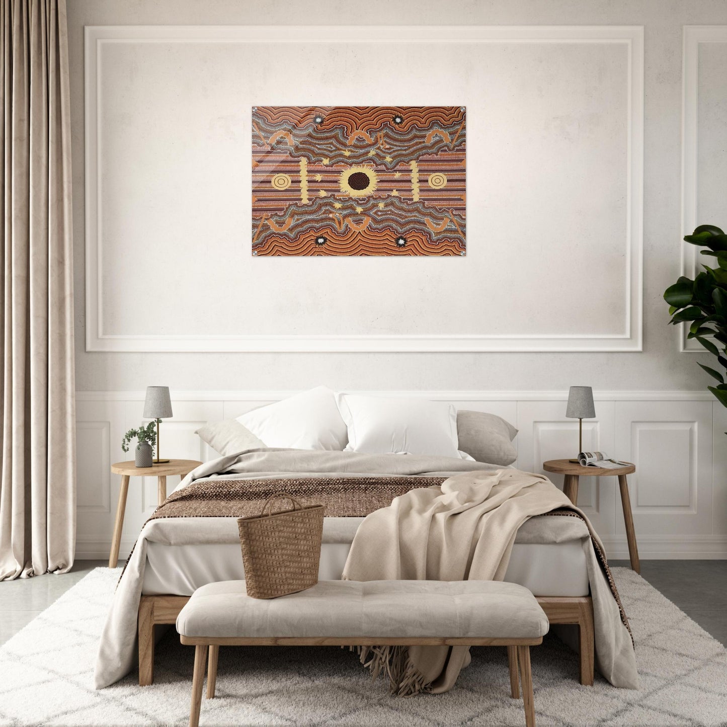 Untitled - 1990 - Clifford Possum Tjapaltjarri Acrylic Print - 70x100 cm / 28x40″ inches