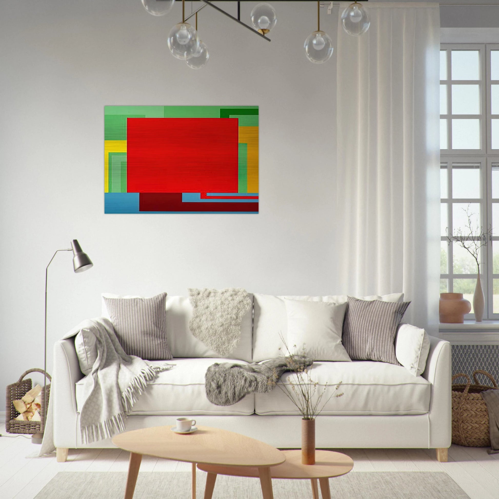 Soul Control - 1991 - Peter Halley Brushed Aluminum Print - 70x100 cm / 28x40 inches | Peter Halley Aluminum Print | Peter Halley Prints
