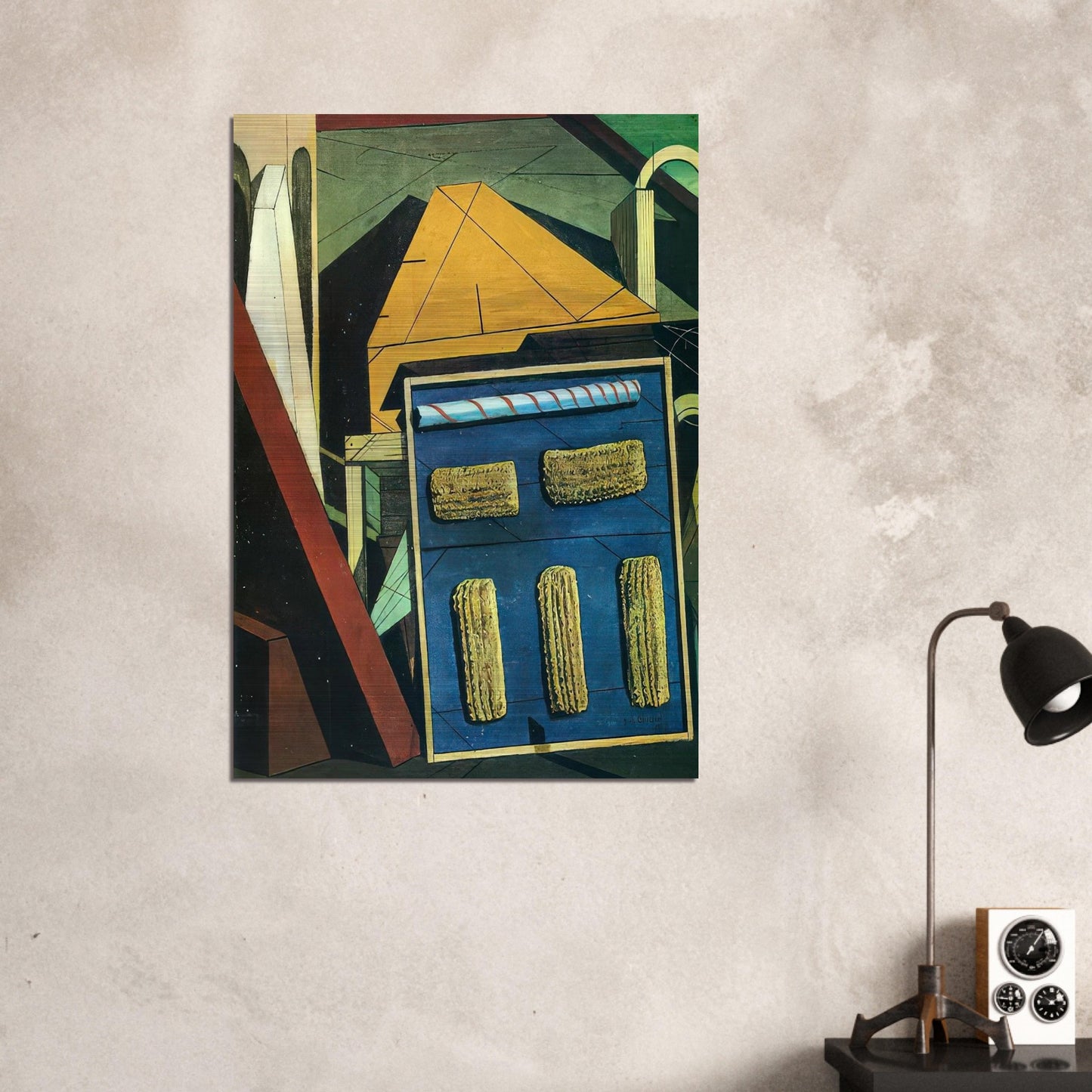 THE GENTLE AFTERNOON 1916 - Giorgio de Chirico Brushed Aluminum Print - 70x100 cm / 28x40 inches | Giorgio de Chirico Aluminum Print | Giorgio de Chirico Prints