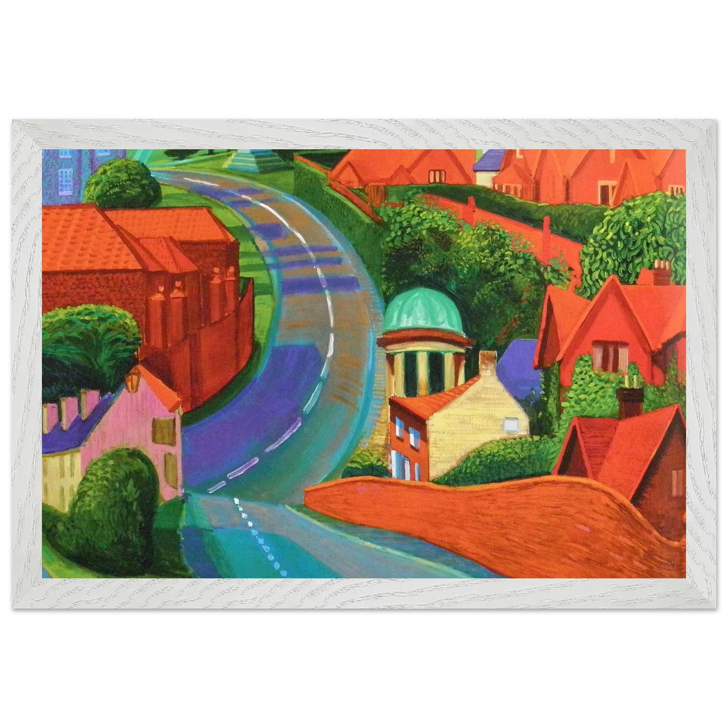 David Hockney - The Road to York Through Sledmere - A1 (59.4 x 84.1  cm) - Premium Wooden Framed Poster With Fine Art Paper-canvas - Black frame
