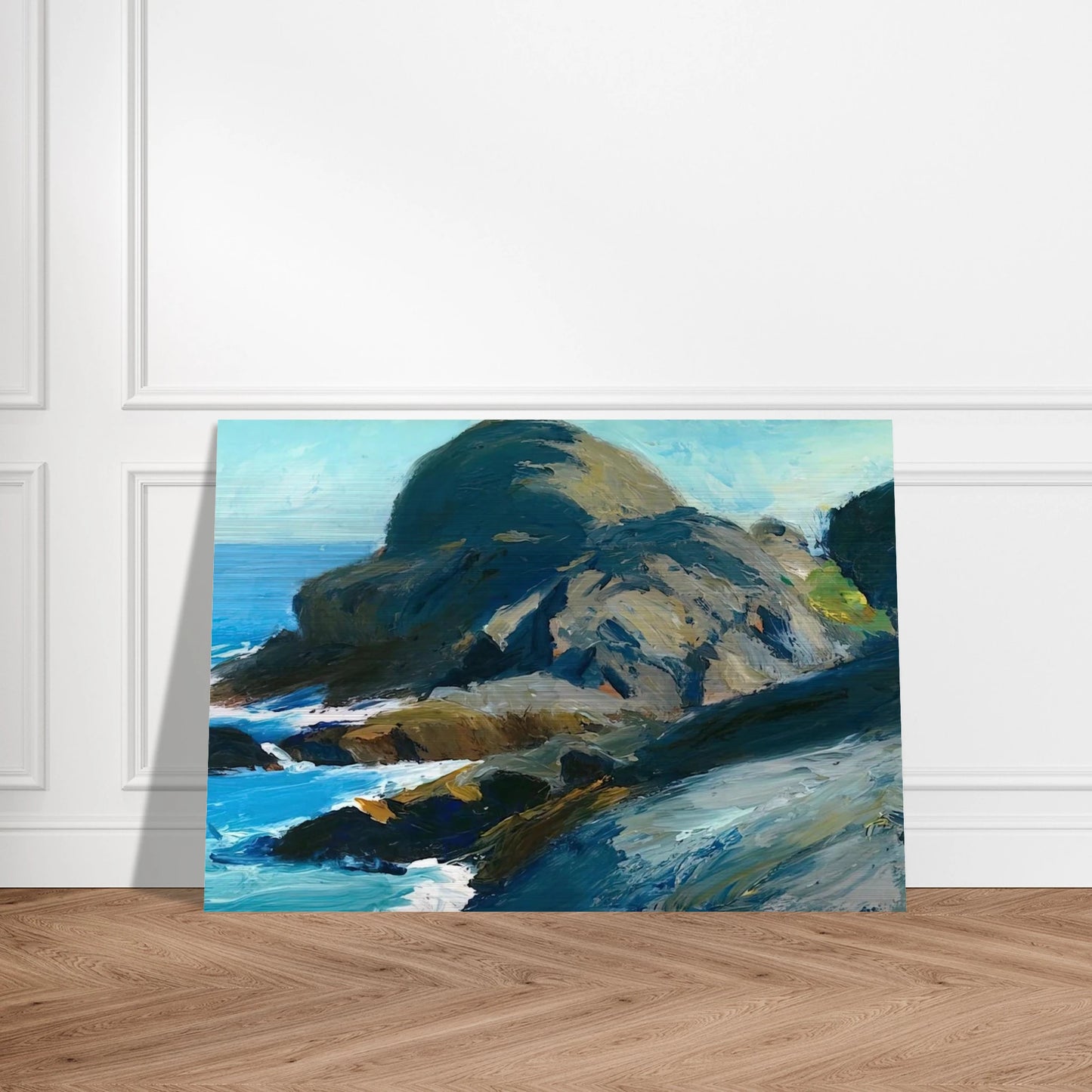 Rocky Shore - Edward Hopper Brushed Aluminum Print - 70x100 cm / 28x40 inches | Edward Hopper Aluminum Print | Edward Hopper Prints
