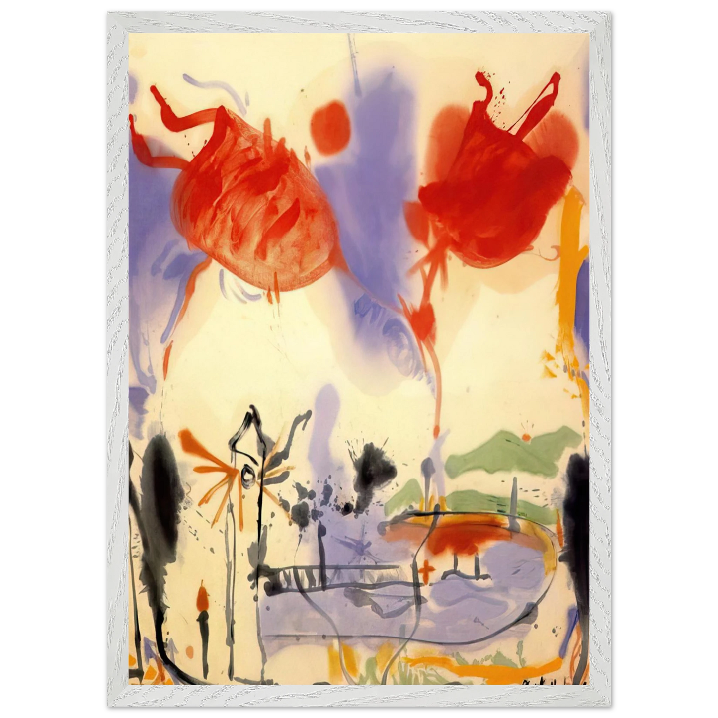 Helen Frankenthaler - Round Trip - 1957 Wall art - 30x45 cm / 12x18 inches - Fine Art Poster-canvas - -