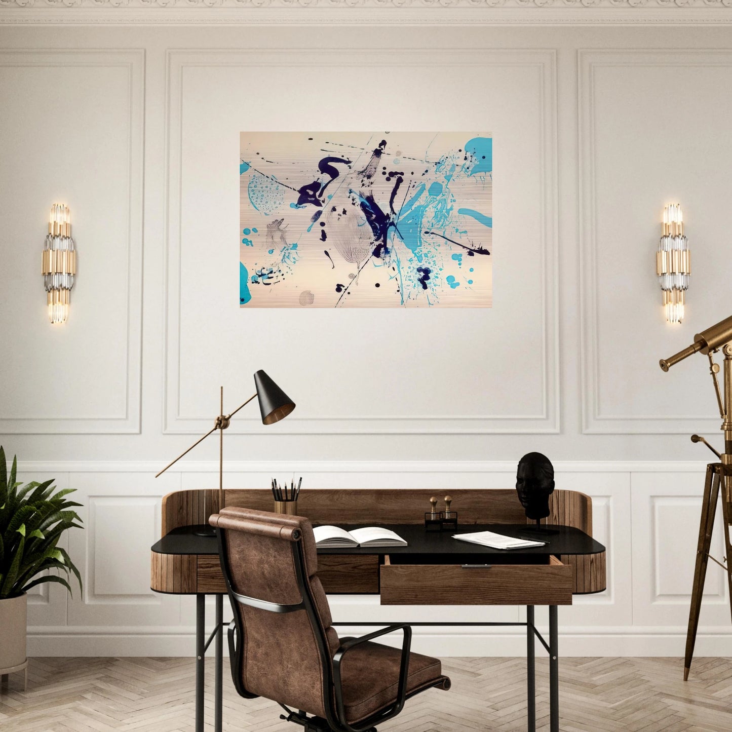 Blue Violet - Sam Francis Brushed Aluminum Print - 70x100 cm / 28x40 inches | Sam Francis Aluminum Print | Sam Francis Prints