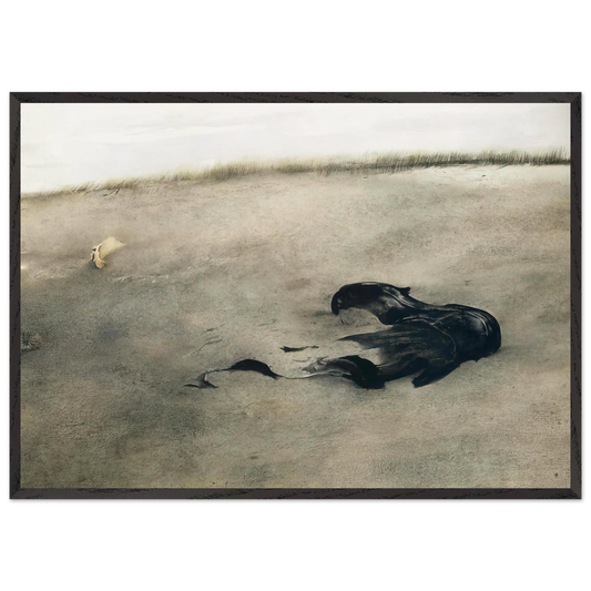 NOT DETECTED 37 - Andrew Wyeth 70x100 cm / 28x40 inches Framed Art Print – Black Wooden Frame