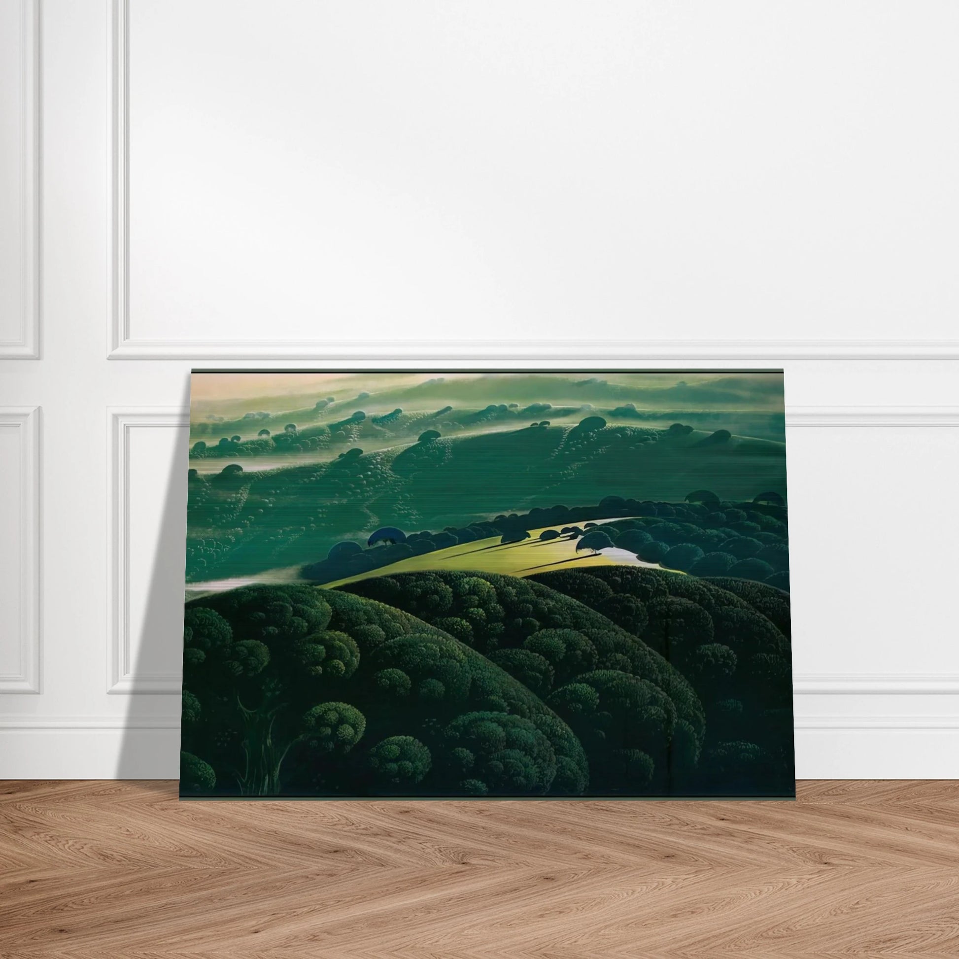 Morning Fog - Eyvind Earle Brushed Aluminum Print - 70x100 cm / 28x40 inches | Eyvind Earle Aluminum Print | Eyvind Earle Prints