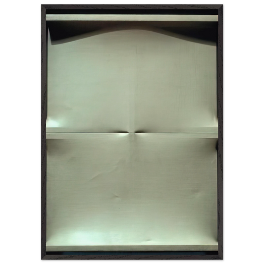 No 827 - 1963 - Enrico Castellani 70x100 cm / 28x40 inches Framed Art Print – Black Wooden Frame