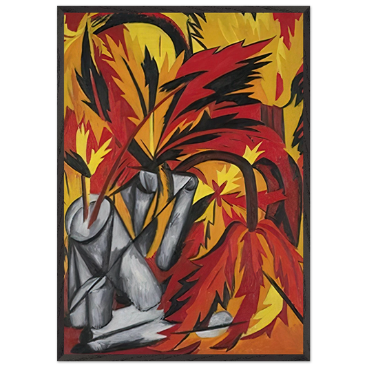 Flowers - 1912 - Natalia Goncharova 70x100 cm / 28x40 inches Framed Art Print – Black Wooden Frame