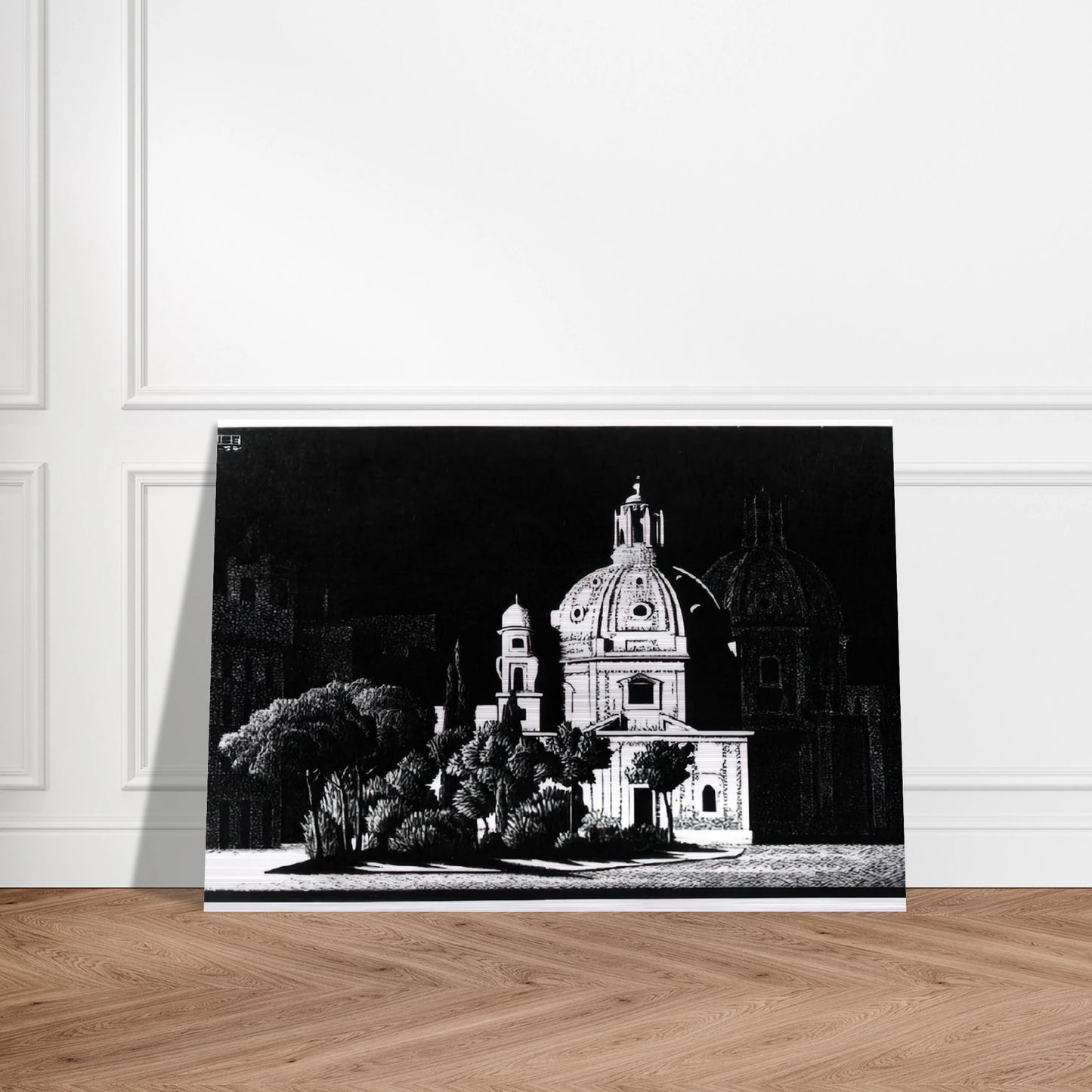 NOCTURNAL ROME 1 - MC Escher Brushed Aluminum Print - 70x100 cm / 28x40 inches | MC Escher Aluminum Print | MC Escher Prints