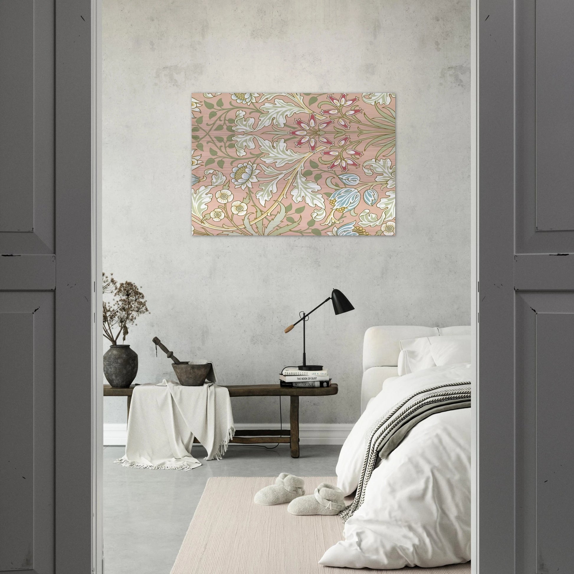 WALLPAPER HYACINTH PATTERN 480 1917 - William Morris Brushed Aluminum Print - 70x100 cm / 28x40 inches | William Morris Aluminum Print | William Morris Prints