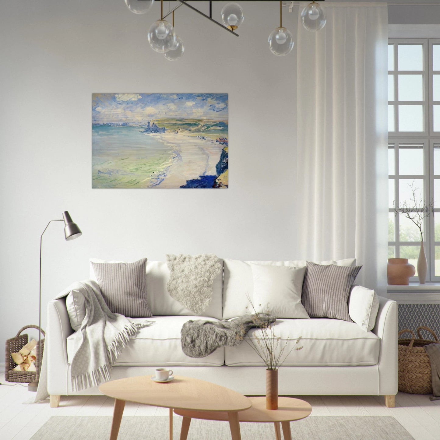 The Beach at Pourville - claude monet Brushed Aluminum Print - 70x100 cm / 28x40 inches | claude monet Aluminum Print | claude monet Prints