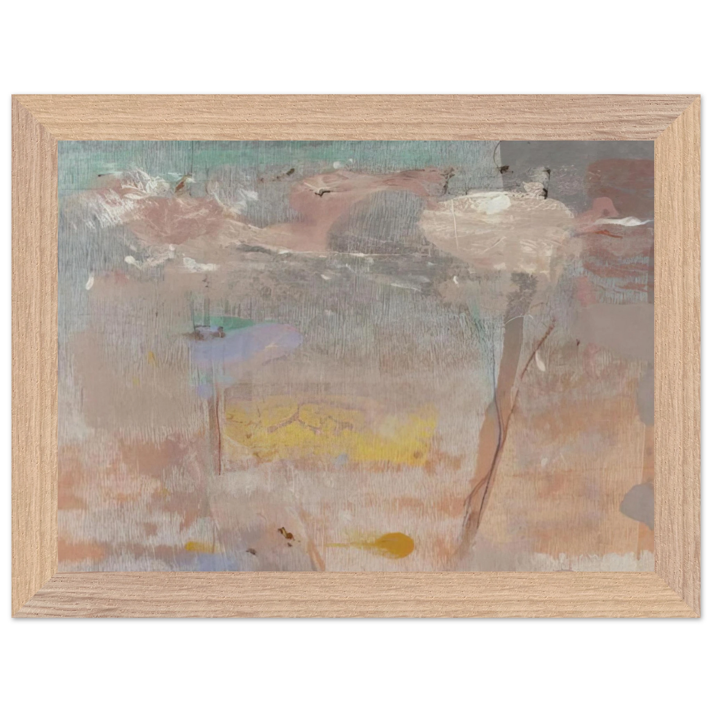 Helen Frankenthaler - Monotype I - 1981 Wall art - A2 (42 x 59.4  cm) - Premium Wooden Framed Poster With Fine Art Paper-canvas - Wood frame